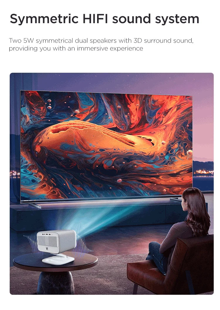 Lenovo 100P Ultra HD Projector | 4K Support, Android TV, Short Throw, 15000 Lumens