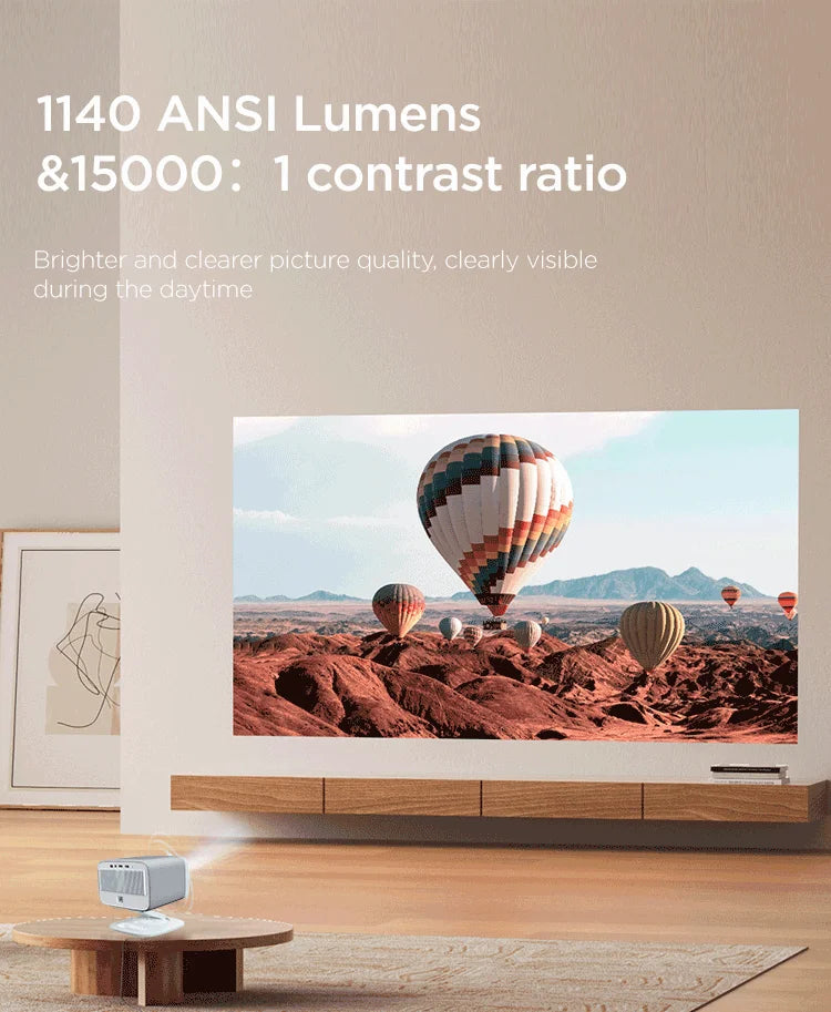 Lenovo 100P Ultra HD Projector | 4K Support, Android TV, Short Throw, 15000 Lumens