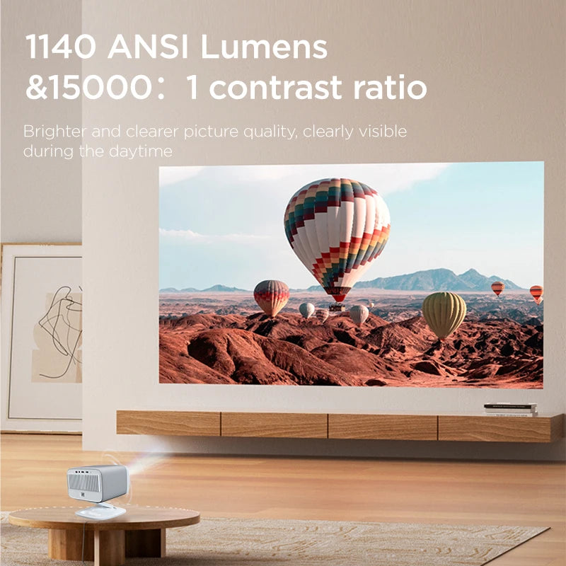 Lenovo 100P Ultra HD Projector | 4K Support, Android TV, Short Throw, 15000 Lumens